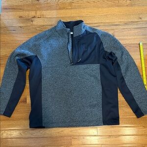 Spyder Men's Heather Gray and Black Half-Zip Pullover